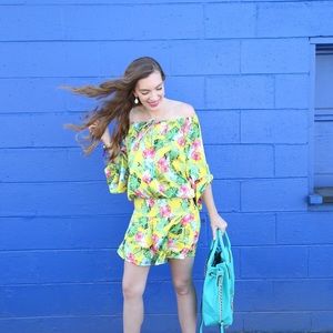 Vibrant tropical romper